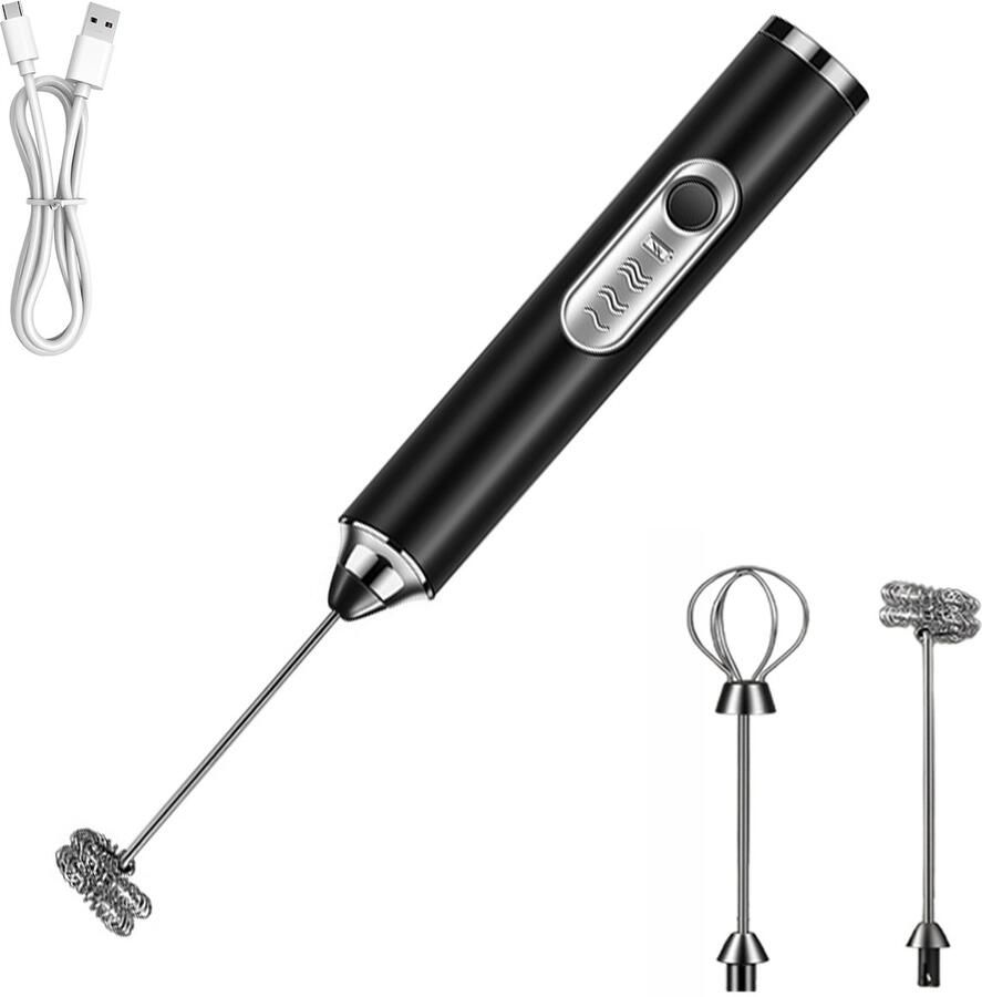 Ericbee Elektrische Melkopschuimer met 3 Standen-Melkopklopper Handmatig-Melkopschuimer-Matcha Klopper-Koffieschuimer-Schuimklopper-Eiwitklopper-Mini Mixer- USB A Oplaadbaar