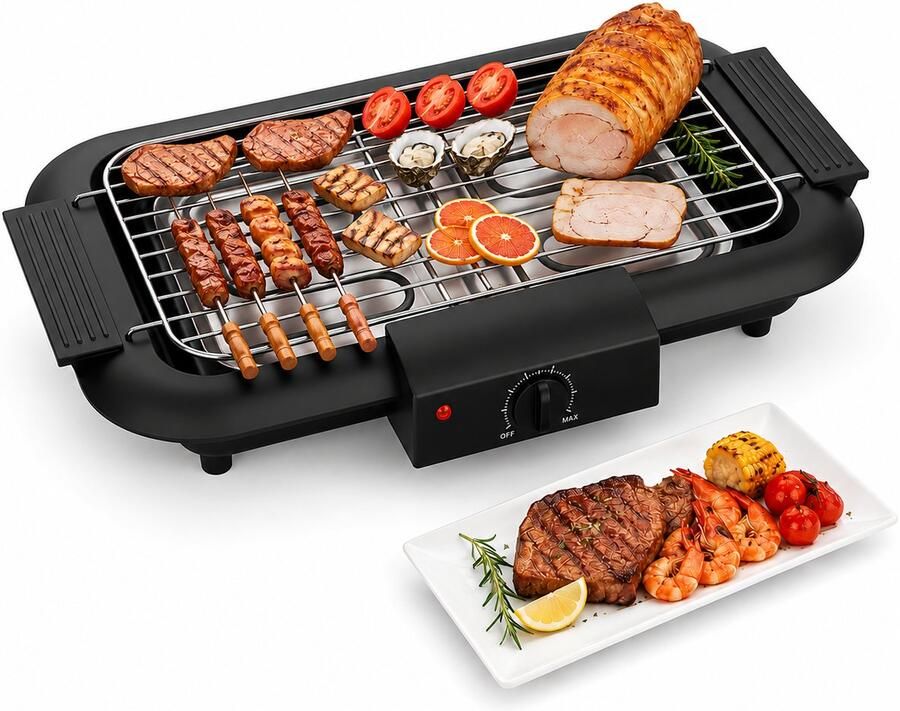 Ericbee Elektrische Tafelgrill 2000W Rookarm Balkon & Keuken