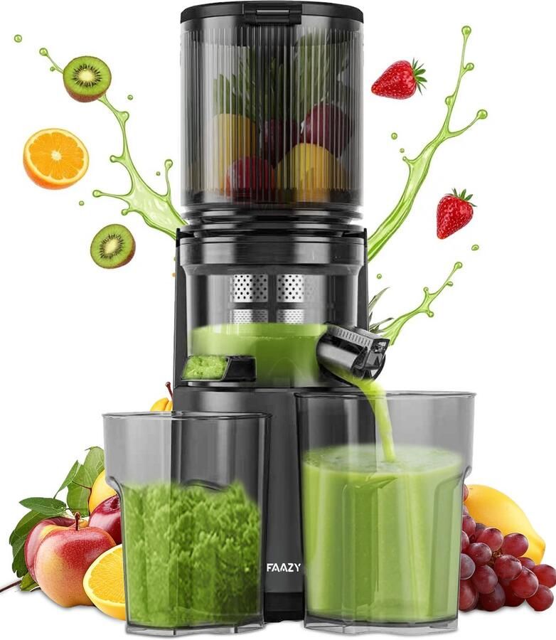 Ericbee – Premium – Slow Juicer – 23 x 14 5 x 43 cm – Koudpers & 130 mm Vulopening – Zwart