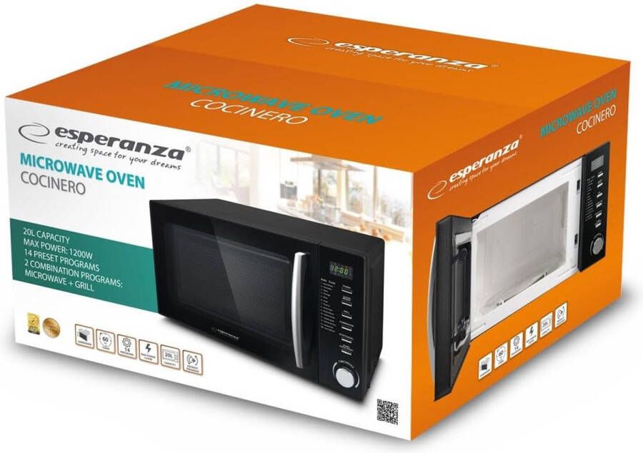 Esperanza COCINERO Black Combination microwave Countertop 20 L 1200 W