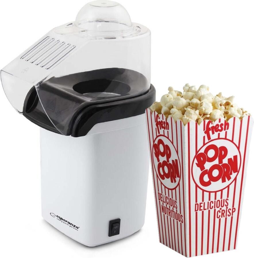 Esperanza EKP005W Popcornmaker Hetelucht popcorn machine zonder olie 1200 Watt 27 cm - Foto 2