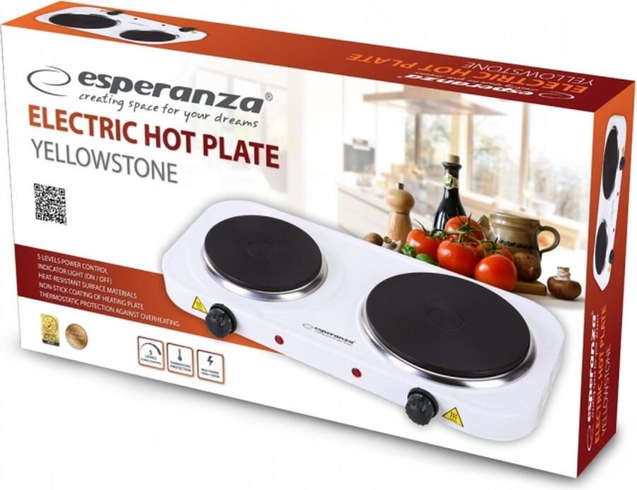 Esperanza Yellowstone Elektrische Kookplaat 2 kookzones