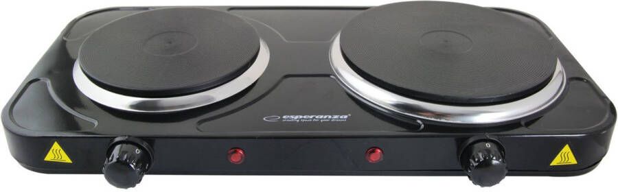 Esperanza Esperenza elektrische kookplaat Vrijstaand 1500+1000W Elektrische kookplaat 2-pits 2 zones