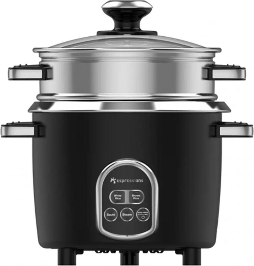 Espressions Sauté Rijstkoker 1.4L 7cups met RVS binnenpan en stoomaccessoires