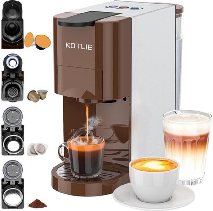 Espressomachine Capsule Koffiezetapparaat 1450 Watt Vermogen 800 ml Inhoud Bruin Handmatig Draagbaar