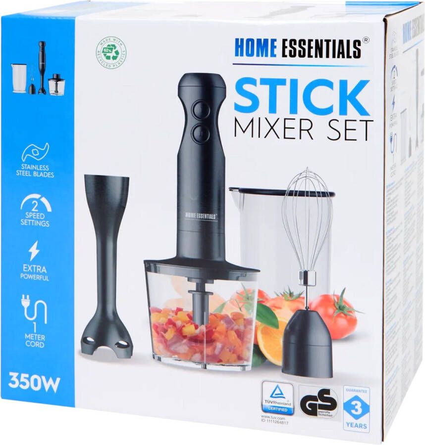 Essential home Essentials Mixerset 3in1 350w met Hakmolen Klopper Garde Beker