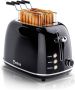 Estus Iconic Broodrooster met Tostiklemmen Tosti Apparaat Retro Toaster Extra Brede Sleuven Alle Broodsoorten Premium Zwart - Thumbnail 2