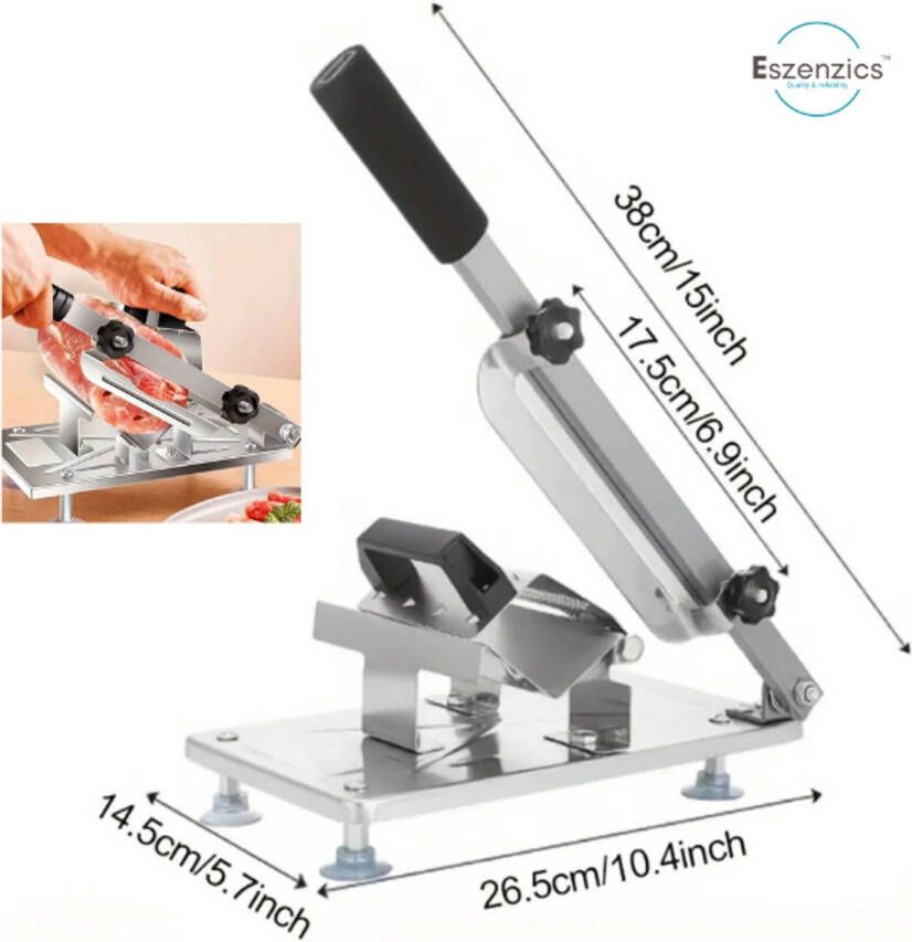 Eszenzics™ Vleessnijmachine Pro5 Allessnijder Professioneel kwaliteits Hoge hardheid Duurzaam en scherp Precisie instelling Vleessnijder Dunsnijder