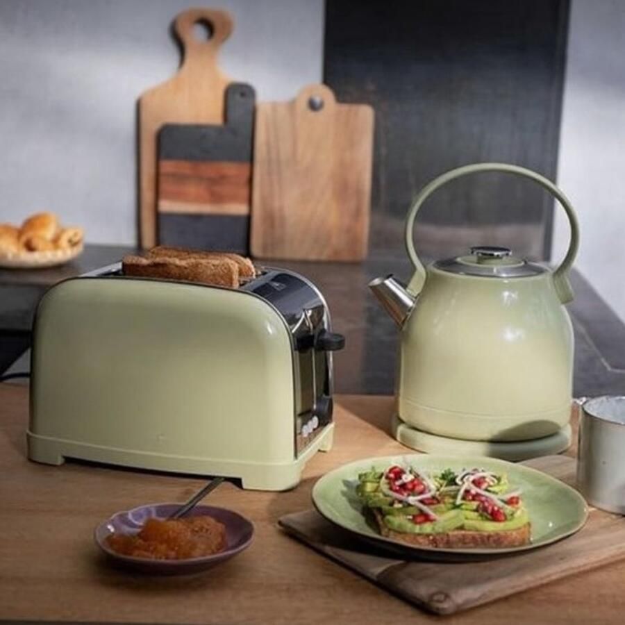 Eternity Moda Waterkoker Retro 1.5 Liter Inhoud Groen 24cm x 18cm x 28cm Electrische Waterkoker Vintage Waterkoker