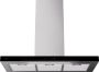 ETNA AB791RVS RVS schouwkap met glasdesign front 90 cm A++ - Thumbnail 1