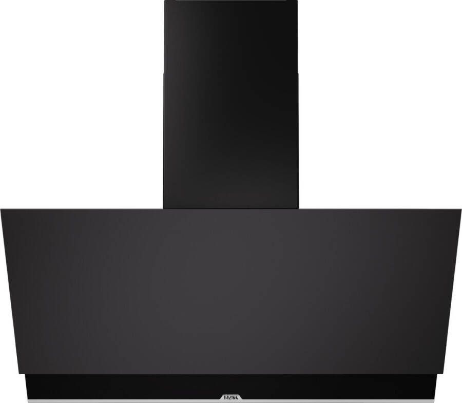 ETNA AD890ZT Diagonale schouwkap 90 cm Matzwart glazen front Energielabel A+ Bediening d.m.v. full touch control