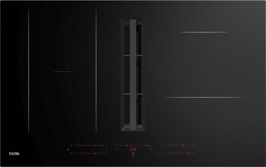 ETNA AKI883ZT Kookplaat met geïntegreerde afzuiging Zwart 83 cm Inductie 4 zones Automatische afzuiging Light & Slide bediening