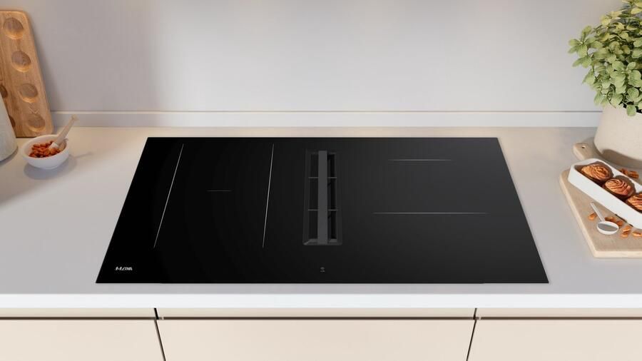 ETNA AKI883ZT Kookplaat met geïntegreerde afzuiging Zwart 83 cm Inductie 4 zones Automatische afzuiging Light & Slide bediening - Foto 2