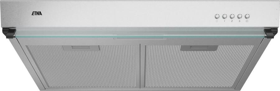 ETNA AO860RVS Afzuigkap Onderbouwmodel 60 cm RVS Energielabel A 3 Snelheden LED spot Druktoetsen Geschikt voor recirculaite en afvoer naar buiten