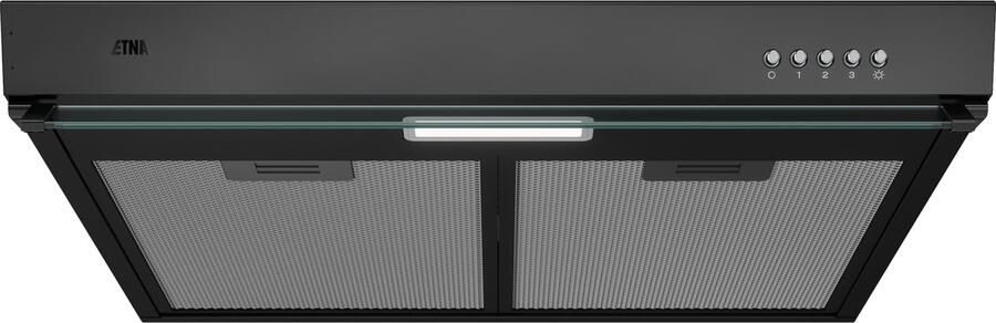 ETNA AO860ZT Afzuigkap Onderbouwmodel 60 cm Zwart Energielabel A 3 Snelheden LED spot Druktoetsen Geschikt voor recirculaite en afvoer naar buiten