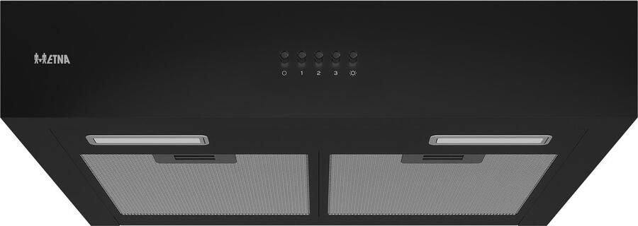 ETNA AO960ZT Afzuigkap Onderbouw 60 cm Zwart Energielabel A 3 Snelheden LED spot Druktoetsen Geschikt voor recirculaite en afvoer naar buiten