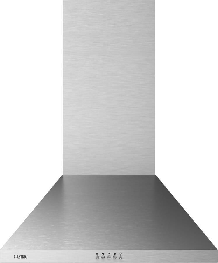 ETNA AP461RVS Schouwkap RVS 60 cm 3 Snelheden Druktoetsen LED spots Energielabel A+ Afvoer naar buiten of recirculatie