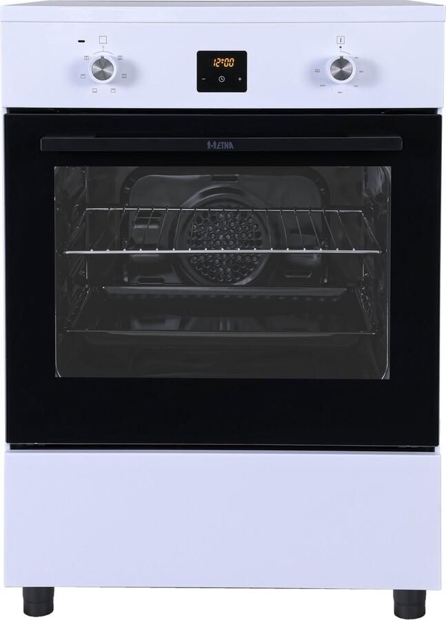ETNA FI460WIT Inductiefornuis (60 cm) Wit Energielabel A 4 inductie zones met automatische pandetectie oven inhoud 56 liter touch control bediening en digitale timer met uitschakelfunctie