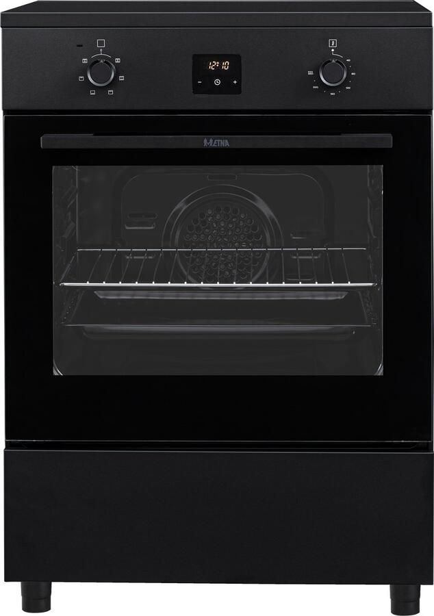 ETNA FI460ZWA Inductiefornuis (60 cm) Zwart Energielabel A 4 inductie zones met automatische pandetectie oven inhoud 56 liter touch control bediening en digitale timer met uitschakelfunctie