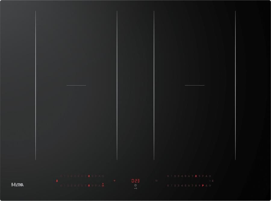 ETNA KIF6472ZT Performance Inductiekookplaat met koppelbare flexzones Zwart 70 cm breed 1 of 2-fasen sliderbediening boostfunctie en timer per zone pandetectie- en panverplaatsfunctie ConnectLife