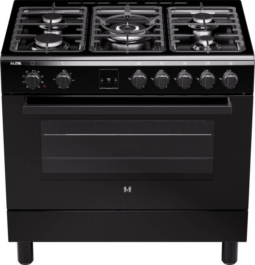 ETNA FG190ZWA Gas elektro fornuis 90 cm Zwart