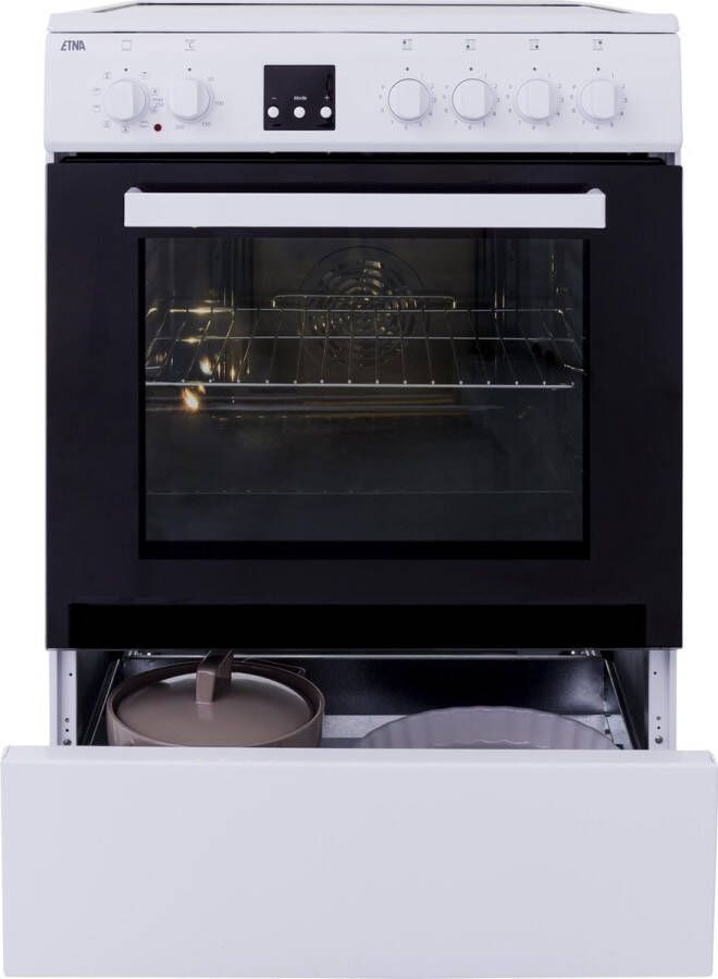 ETNA FIV760WIT Vrijstaand inductie fornuis Wit Elektrische oven met opberglade 4 kookzones 60 cm