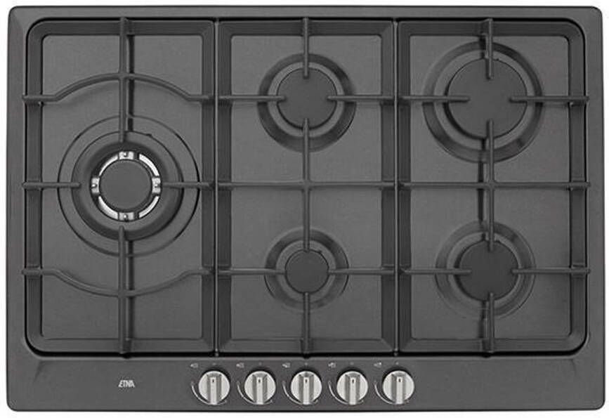 ETNA KG775ZTA Gaskookplaat met Wokbrander 75 cm Mat Zwart - Foto 1