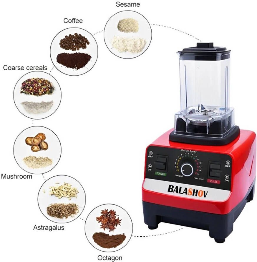 Rumi Blender smoothie Blenders Blender smoothie Krachtige 1000 Watt Motor – Blender smoothie Veelzijdig Gebruik Vaatwasserbestendig Blender smoothie 2 l Kan -Juicer Blender smoothie