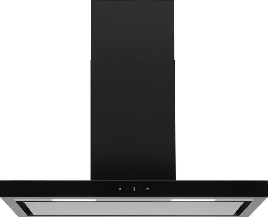 Everglades EVCH9845B Afzuigkap Recirculatie Zwart 90CM Met Krachtige Motor van 800M3 H Inclusief Koolstoffilters Energieklasse A 4 Standen Tiptoets Digitaal 5 Jaar Garantie