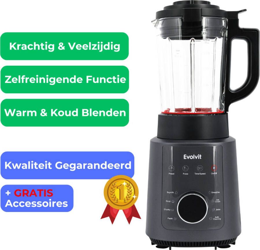 Evolvit 3-in-1 Blender Soepmaker & Smoothiemaker 1200W Blender Blenders Smoothiemakers