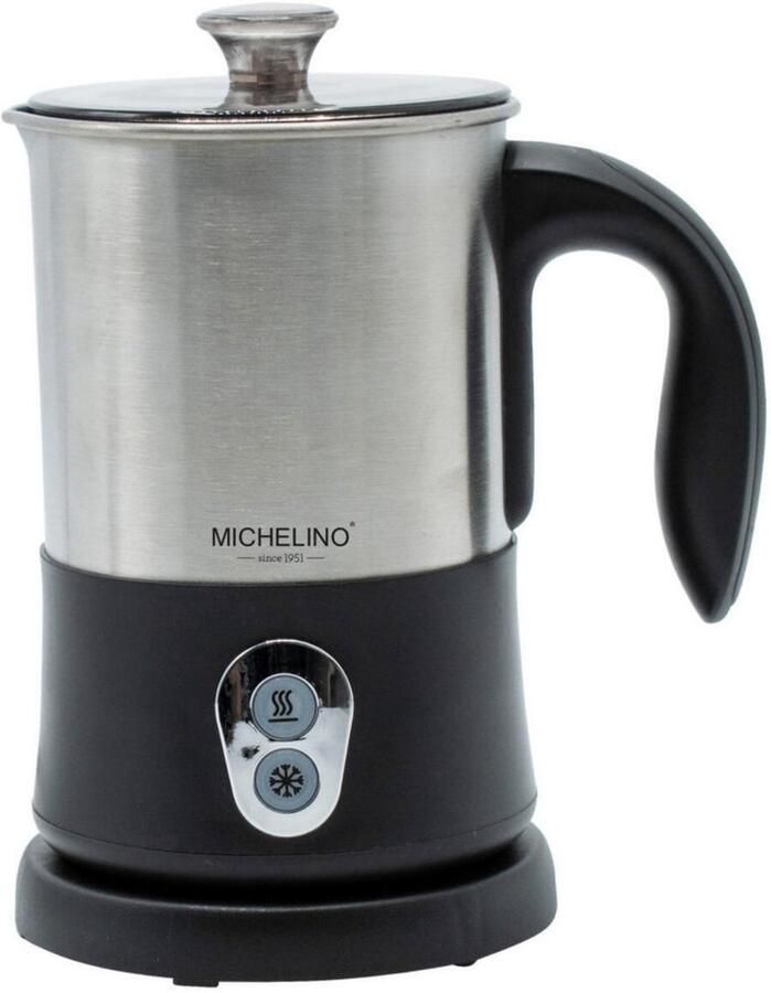 Excellent Houseware Michelino Melkopschuimer Elektrisch – Melkverwarmer – RVS Melkopschuimer – Warm en Koud Opschuimen – 300 ml – 550W – Zwart