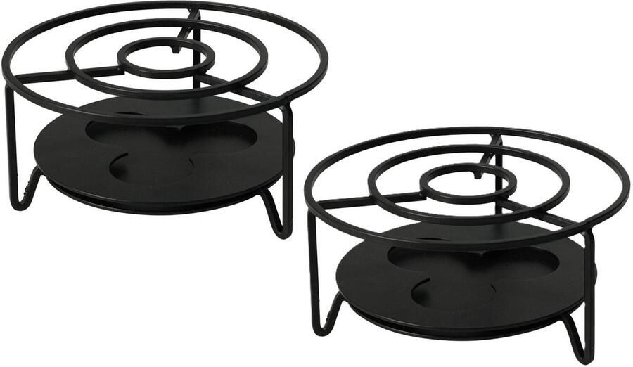 Excellent Houseware Rechaud warmhoudplaatje D16 cm 2x RVS voor theepotten pannen warmhouder rechaudplaat saus warm houden