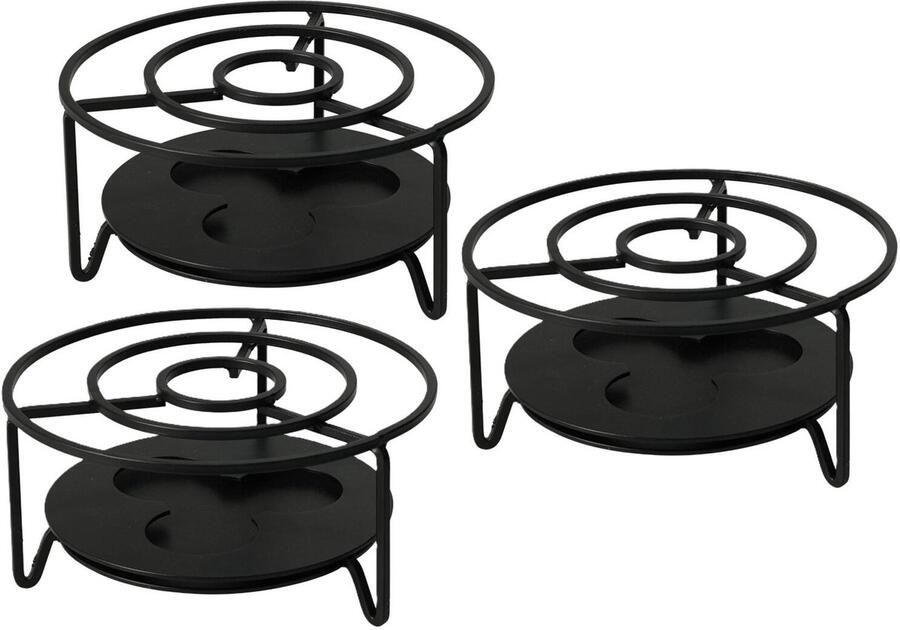 Excellent Houseware Rechaud warmhoudplaatje D16 cm 3x RVS voor theepotten pannen warmhouder rechaudplaat saus warm houden