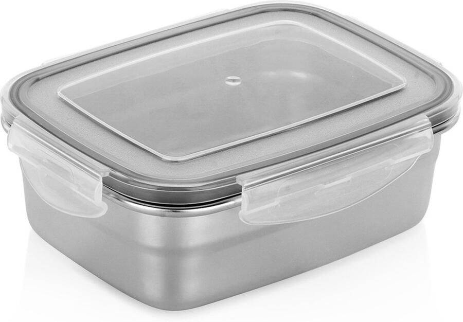 Excellent Houseware Voedselcontainer Roestvrij Staal 500 ml Deksel met Sluiting