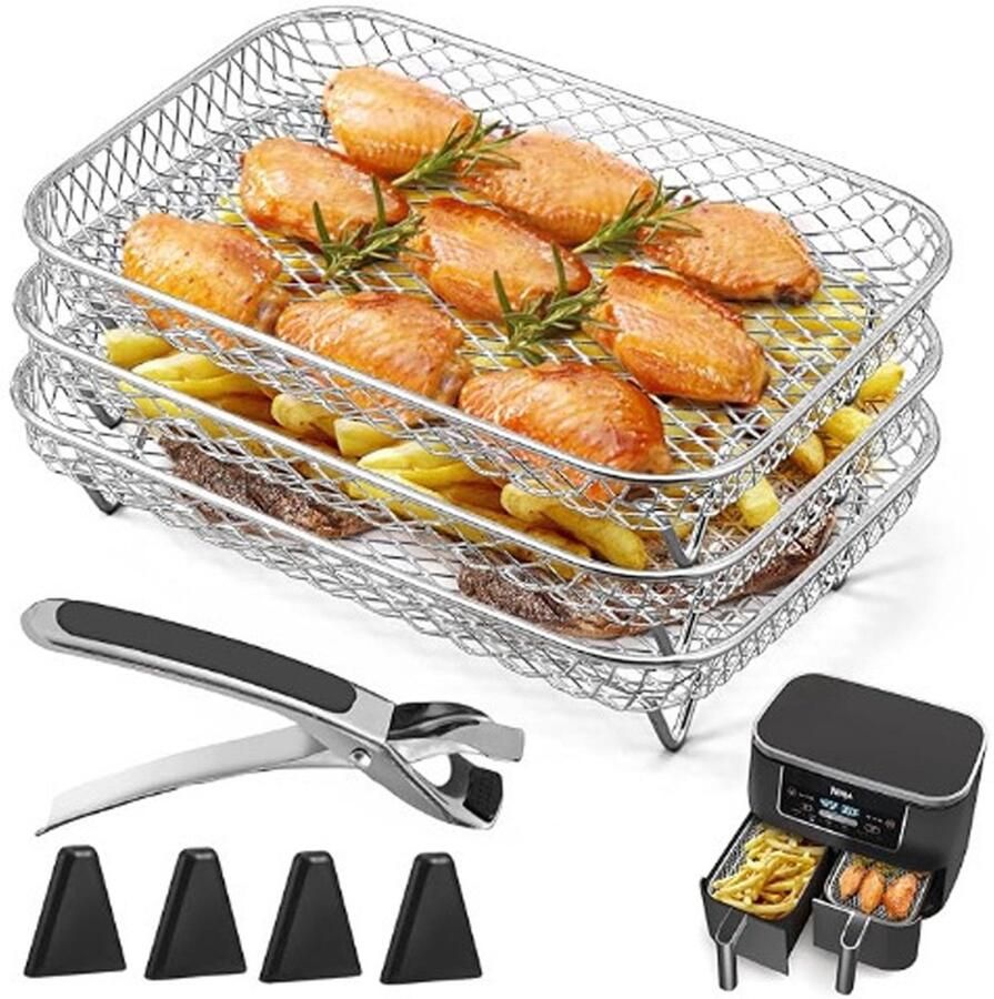 Excitat Airfryer standaard Airfryer accessoire Stapelbaar Geschikt voor Ninja Dual Airfryer