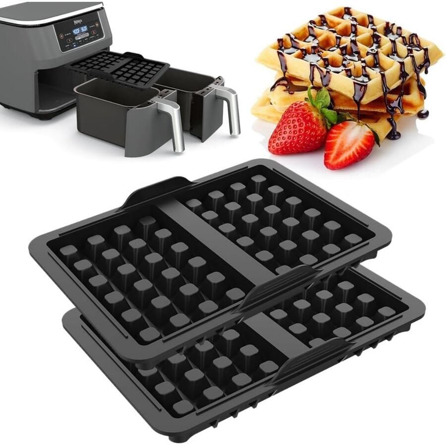 Excitat Wafelijzer Siliconen mal Airfryer accessoire Geschikt voor thuis bakkerij dessertwinkel café Zwart
