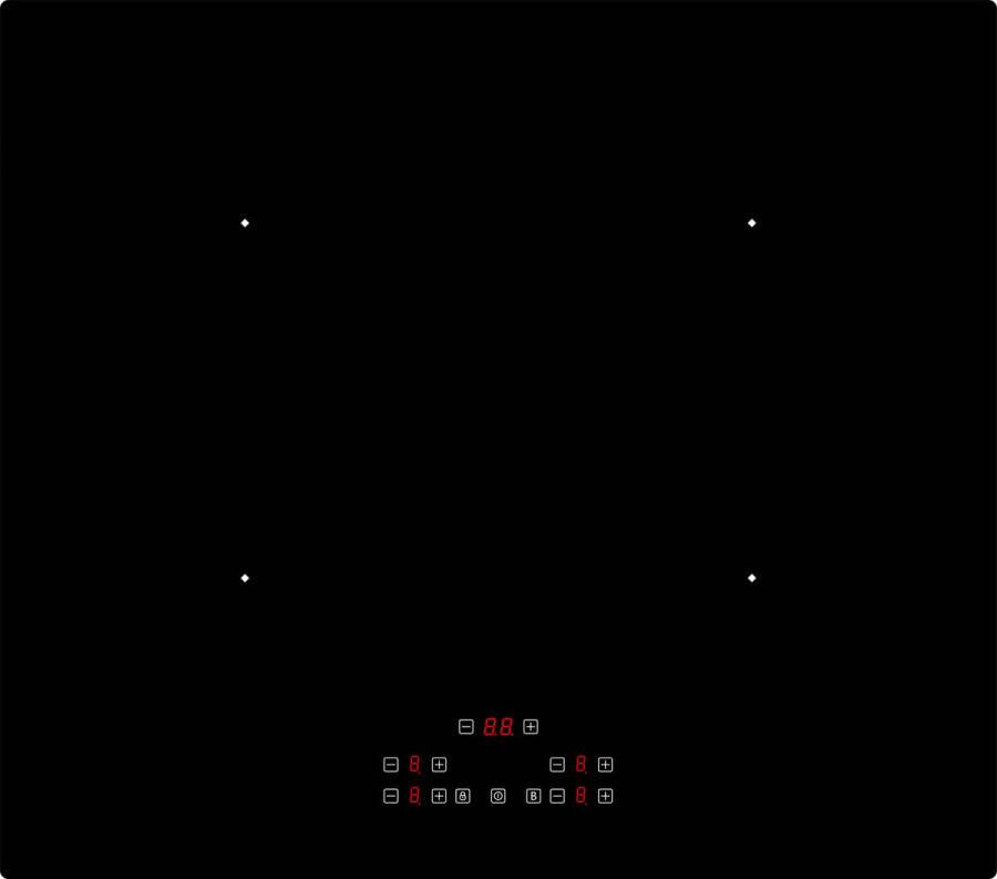 Exquisit EKI614-30 Inbouw inductie kookplaat 4 Kookzones Met Booster Met Kinderslot