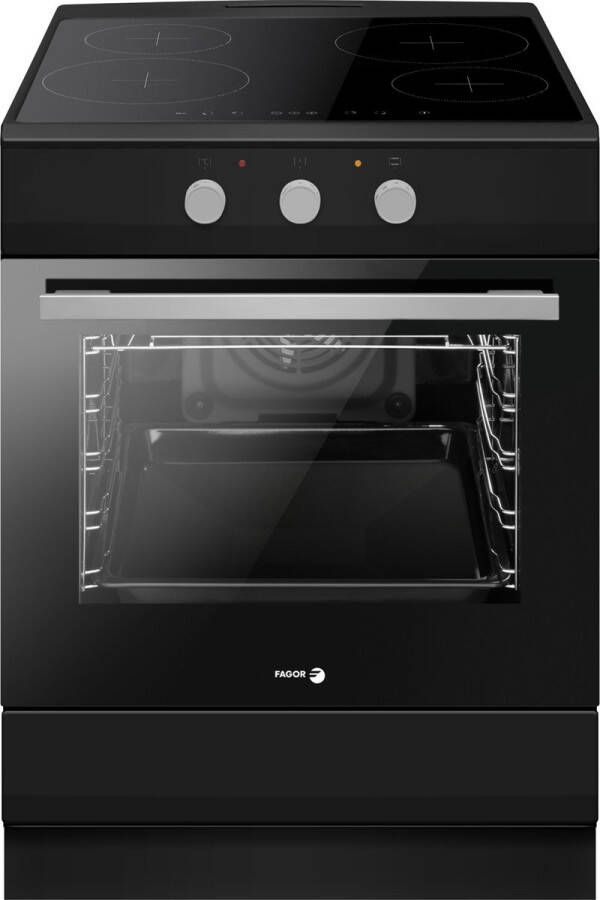 Fagor FACI2003N Inductiefornuis met aangesloten 3 Fase Perilex stekkerkabel Matzwart- Katalyse 4 Boosters 65 L Klasse A