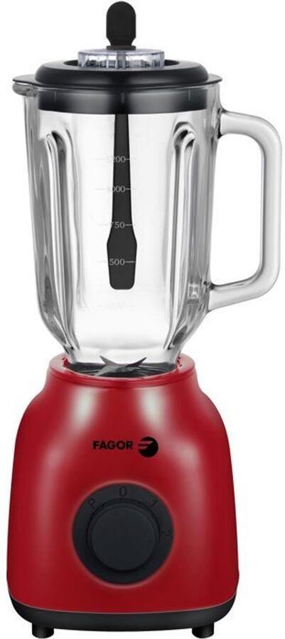 Fagor 2-in-1 blender FGB2153 400 W 1 5 L glazen mengkom met maatverdeling Rood