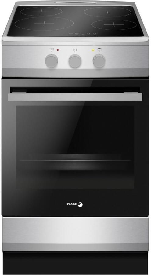 Fagor FACI303N Elektrisch Inductie Fornuis Zilver 60 cm XL oven 65 L Katalyse reiniging