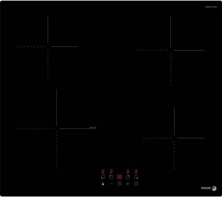 Fagor Kookplaat FTI468 59 cm 4 inductiepitten Zwart glas