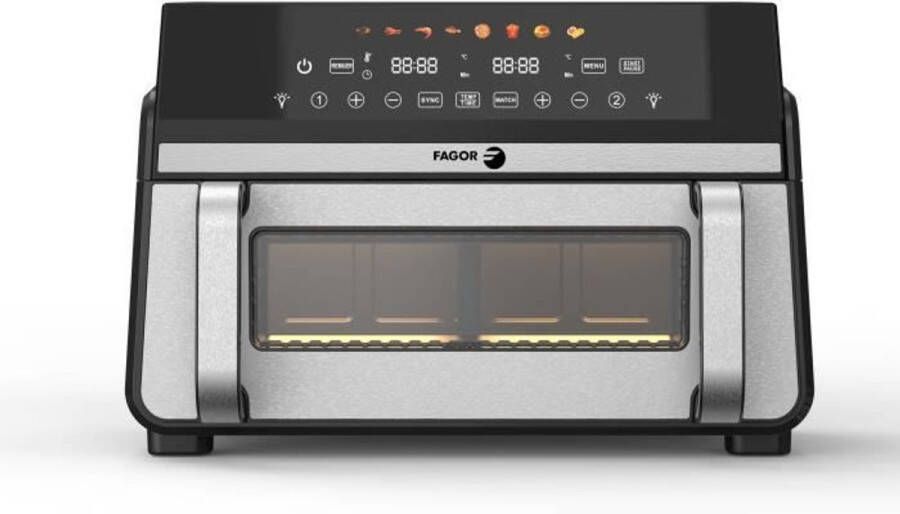Fagor Olievrije Friteuse Airfryer FG10AF Inhoud 11L Dubbele 5 5L Tanks Verwijderbare Verdeler 2200W