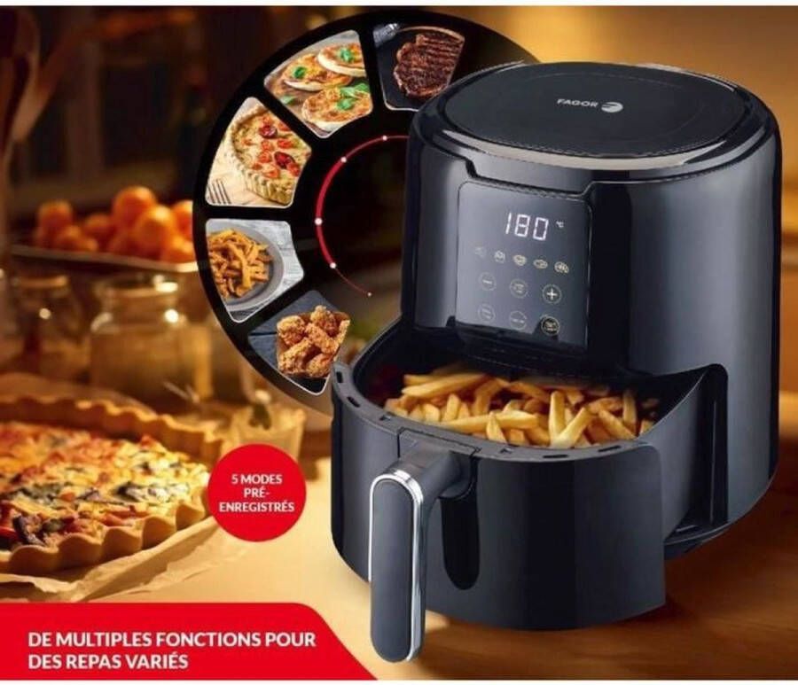 Fagor Olievrije friteuse Airfryer FG4210 4 2 L 1300 W Touchscreen 5 kookvoorinstellingen Timer Zwart
