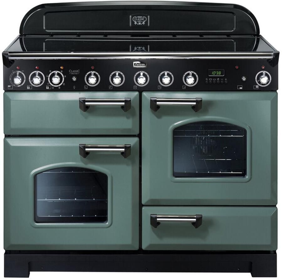 Falcon Classic Deluxe 110 Range-fornuis Electrisch Inductiekookplaat zones Zwart Chroom Groen