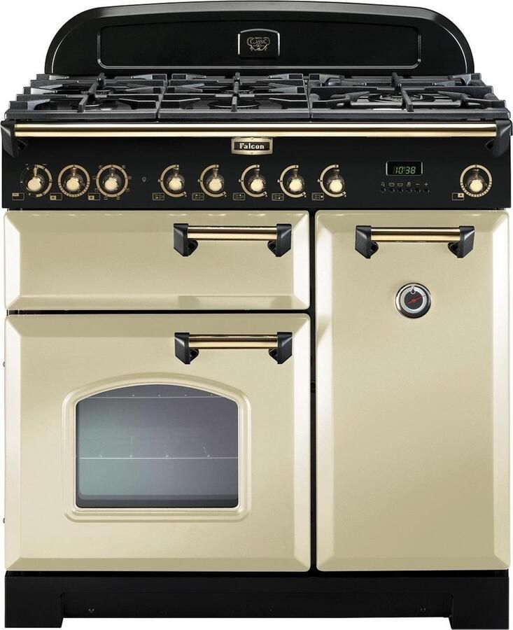 Falcon Classic Deluxe 90 Range cooker Gaskookplaat A Geelkoper Crème