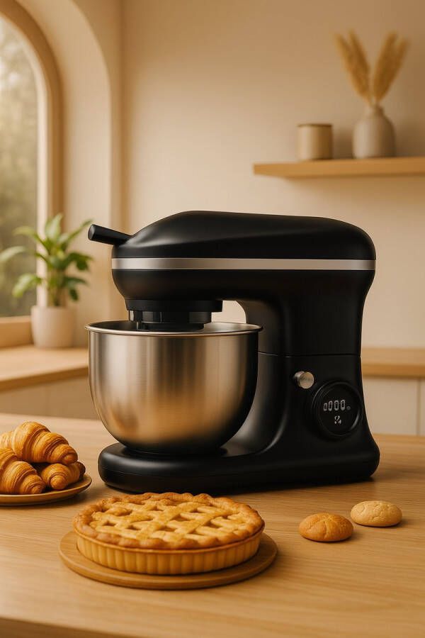 Fameilleur keukenmachine- Volledig automatisch- Met kantelbediening-1000 watt- 6 snelheden-keuken machine- keukenrobot- keuken accessoires-elektrisch- mixer met megkom- keukenmixer- mixer- foodprocessor- food processor- zwart