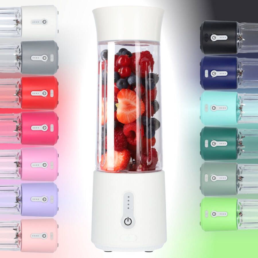 Smoothie Maker Blender To Go Blender voor Smoothies Gezond Onderweg USB-C Oplaadbaar 500ml Wit
