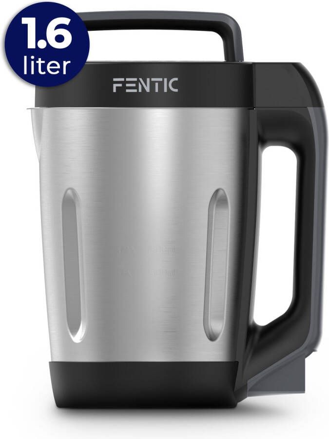 Fentic Soepmaker – 1.6L – 5 Programma s – LED Display – Blender – 900W – RVS Zwart