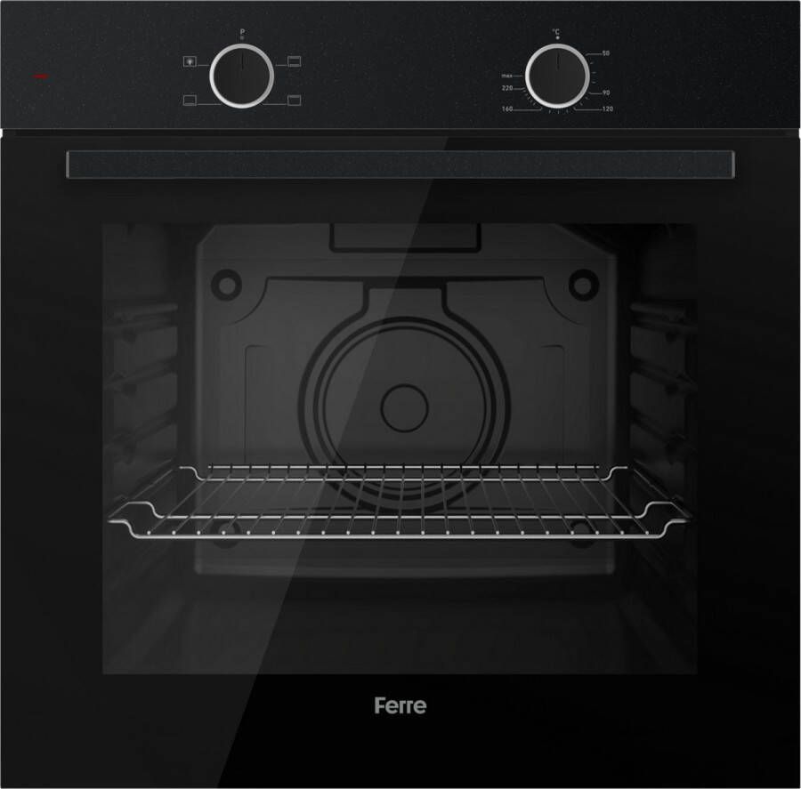 Ferre XE61MPM Inbouw oven Conventioneel Eco stand 78 liter 60 cm hoog Tot 250 graden Zwart