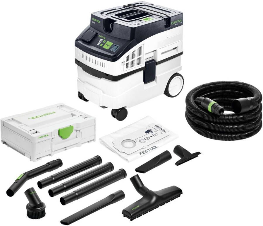 Festool CT 15 CLEANTEC mobiele afzuigkap 1200 watt 15 L ( 578327 ) + 7-delige standaard reinigingsset ( 577257 )